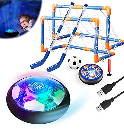 Magicoco 3in1 Hover Fußball Hockey Balls Kinder Spielzeug Set Stern Nachtlicht Interaktive Sportspiele USB Wiederaufladbare Eva Stoßstange Geschenk für 6-16 Jungen Mädchen Geburtstag Weihnachten