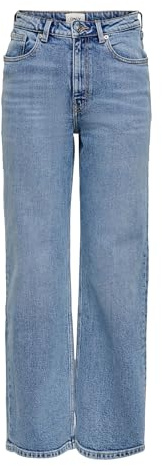 ONLY Women's Jeans with Wide Leg, Medium Blue (Medium Blue Denim), 32W x 34L