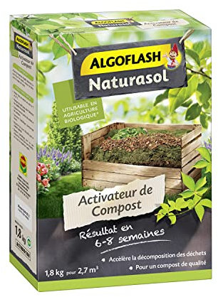 ALGOFLASH NATURALSOL Activateur de Compost, Jusqu'à 2,7 m³, 1,8 kg, UAB, ACTIBIO18N