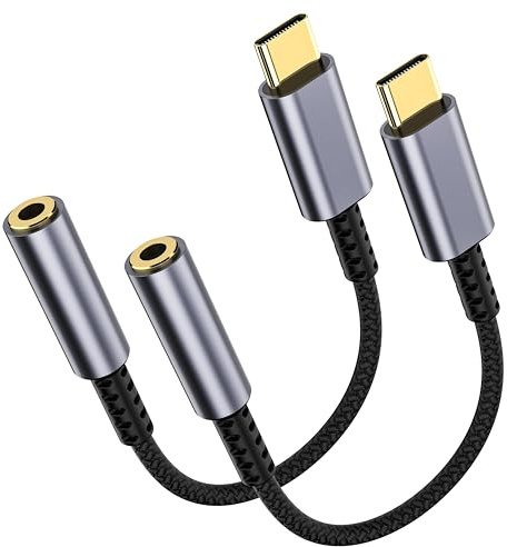 LERTOSEN 2 Pack USB C to 3.5mm Headphone Jack Adapter – HiFi Audio Dongle, Type C to Aux Female Cable Cord Compatible with iPhone 17/16/15 Pro Max, Samsung S25/S24/S23, iPad Pro, Pixel, MacBook