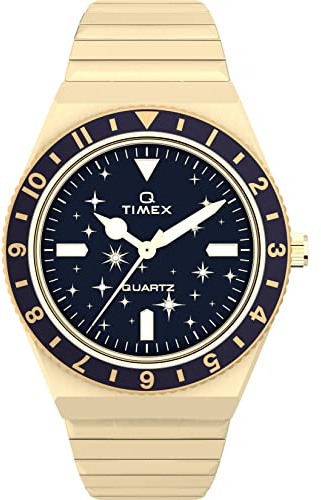 Timex Damen Analog Uhr mit Edelstahlarmband Q Celestial