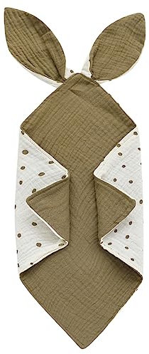 Schnuffeltuch mit Kaninchenohre,Baby Unisex Schmusetuch Kuscheltuch Hase - Schmusetuch Baby Mädchen,Kuscheltuch Musselin Babydecke Komfort für Mädchen und Jungen Babyspielzeug Baby Geschenk zur Geburt