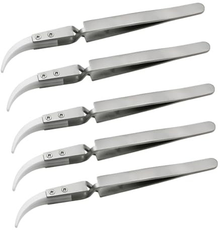 5 StüCk Elektronische LöTpinzette mit Keramikspitze, Antistatische, Umgekehrte, SäUrebestäNdige PräZisionspinzette Aus Keramik-A