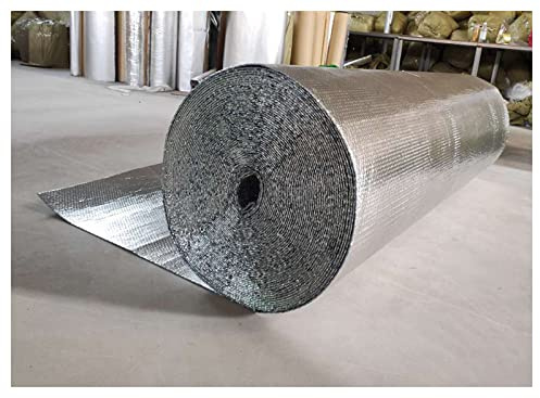 EODLAPEK Insulation Foil,Bubble Insulation Foil, Self-Adhesive Vapor Barrier, Heat Reflective Bubble Foil, Thermal Insulation Foil for Attics, Sheds, Boats, Greenhouses(1x15m(3.2x49.2ft))