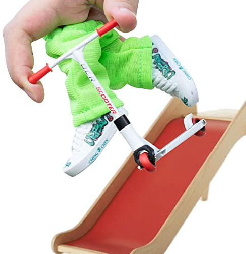 Skateboard Toy - Set with Scooters, Shoes and Accessories | Interactive Toys with Fingertip Movement, Trousers and Tools for Fingerboards