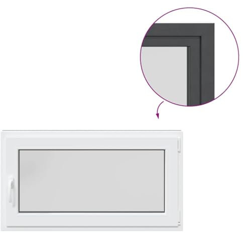 vidaXL - RISOR Anthracite Basement Window 110x70 cm - PVC Frame Tilt & Turn - Secure Leaks-Proof Structure with Thermal Insulation for Basement, Garden Shed, Garage
