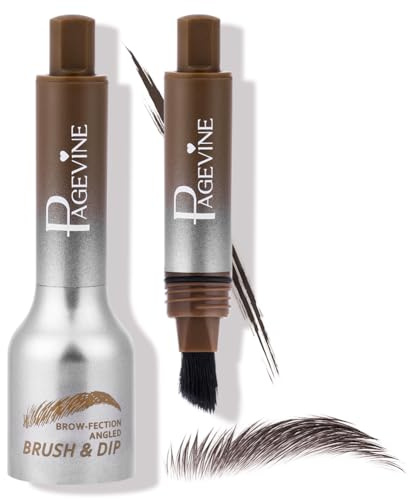 LOPHE Brow Fección - Brocha en ángulo, lápiz de cejas líquido de inmersión, rápido secado y larga duración, maquillaje de cejas para forma natural (02 Gris)