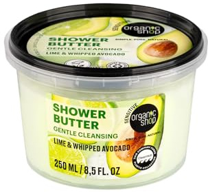 Organic Shop Gentle Cleansing Shower Butter, Lime and Whipped Avocado, 250 ml