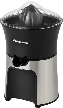 Exprimidor Eléctrico 80W Acero Inoxidable – Sin Depósito, Zumo Directo al Vaso – Compacto 13,5x13,5x24,5cm – Exprimidor de Naranjas, Limones y Cítricos – Apto Lavavajillas