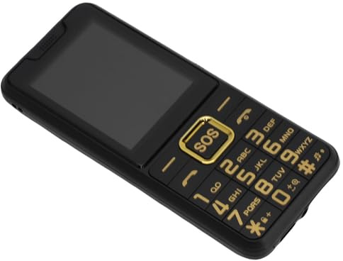 Tonysa 2.6 HD -smartphone, Stor Knapptelefon, Nödlampor och Röstmeddelande, Dual SIM Låst Upp Senior Phone med Shatterproof -skärm, 2500mAh Långt Batteri (endast GSM) (Svart)