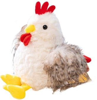 Weiches Huhn-Plüschtier – Stofftier-Hühnerpuppe 28 Cm | Flauschiges Weißes Hühnerplüschtier Für Kinder, Haustiere undHeimdekoration | Bauernhoftier-Plüschtiergeschenk Für Geburtstage, Kinderzimmer Un