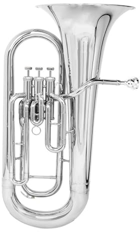 Classic Bb Euphonium B Euphonium 3 Tasten Vertikales Ventil Baritonhorn Versilbert Komplettes Set Einfach Zu Spielen