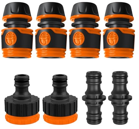 DIANLIANG 8 Pezzi Raccordo Tubo Acqua Giardino Attacco Rapido Acqua 1/2 Connettore Tubo Giardino Raccordi Rapidi Acqua