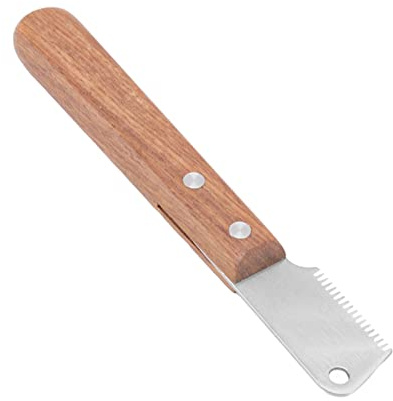 YUYTE de Stripping Cuchillo Dog Stripping - Herramienta Profesional de Aseo para s y Gatos, de Madera, Composición de Acero Inoxidable, Nudos y Reducción