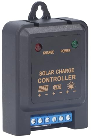 OVAQUIXI Solpanelskontroll, ABS PWM Laddningsregulator 6V 12V för Insekticid Ljus Trädgårdsljus, DIP Timing Control, Brownout Recovery 6,5V 13V för Gräsmattabelysning