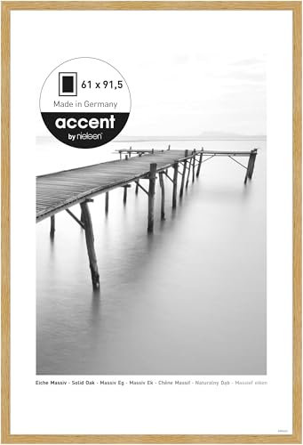accent by nielsen Bilderrahmen, 61 x 91,5 cm, Holz, Eiche, Posterrahmen zum Aufhängen im Hoch- & Querformat, Echtglas, Scandic
