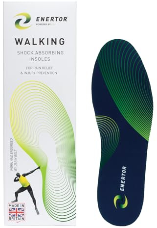 Enertor Ultimate Walking Insoles with PX1 Shock-Absorbing Technology for Plantar Fasciitis, Foot Pain Relief