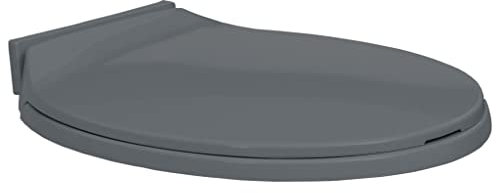 vidaXL Tapa y Asiento de Váter con Cierre Suave Ovalada Inodoro Retrete con Desmontaje Rápido de Diseño Ergonómico Fácil de Limpieza Gris