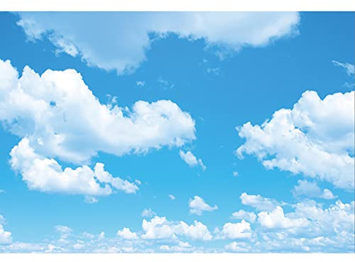 Aoihrraan 2,2x1,5m Azul Cielo Blanco Nubes Fondo Soleado Nublado Naturaleza Paisaje Fotografía Fondo Bebé Ducha Decoración Niños Cumpleaños Fiesta Niños Adultos Retrato Fondo de Pantalla Foto Prop