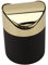 Mini bote de basura con tapa, mesa redonda de plástico para escritorio, papelera de maquillaje, cesta de basura para baño, dormitorio, cocina, oficina, dorado
