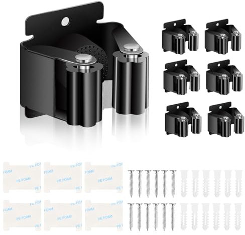 6 Pièces Porte Balai, Accroche Balai Mural, Supports de serpillère Pour Salle De Bain, Cuisine, Jardin, Garage, Bureau