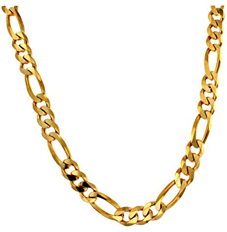 Tendenzalia original italienische Figarokette vergoldet 13 mm 70 cm Halskette Gold-Kette Herren-Kette Damen Geschenk Schmuck