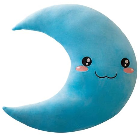 Celuicion Kuschelkissen Kinder, Mond Kinderkissen, Weiche Flauschige Mondkissen, Kissen Kinderzimmer Mondform Dekokissen für Zuhause Schlafzimmer