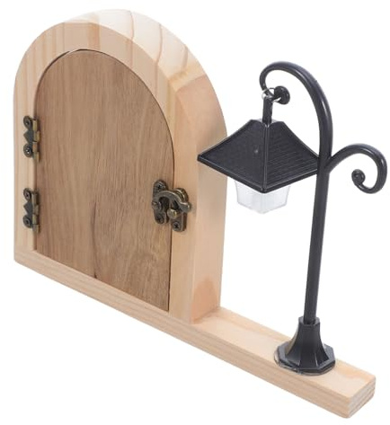 HOLIDYOYO Fairy Door Outlet Covers Wooden Light Switch Protector with Glowing Lamp Safety Electrical Socket Cover for Pets Decorative Self-stick Wall Plate