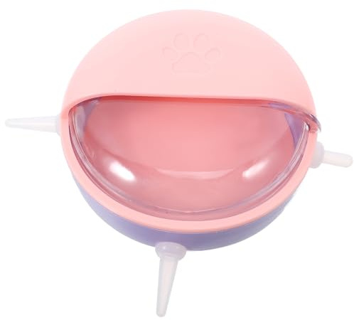 Didiseaon Gamelle d'allaitement pour Chiots et Chatons avec Sucettes Biomimétiques, Bol en Abs Sûr, Détachable et Réutilisable, Bol Rose pour Petits Animaux -nés, Alimentation et Soins