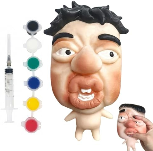 Giocattolo Antistress Brufoli, Faccia Schiaccia Brufoli, Giocattolo Spremi Brufoli in Silicone con Vernice Ricaricabile, Giocattoli Decompressivi per alleviare Stress e Ansia (A02)