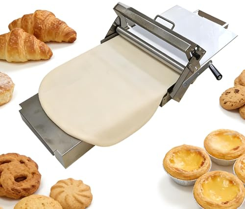 Premium Manuell Degpress - Hopfällbar Smördegspress Och Degrulle I Ett, Livsmedelsklassade Pe-Plattor, Rostfritt Stål För Nybörjare, Hemmabagare Och Professionella Kockar 400