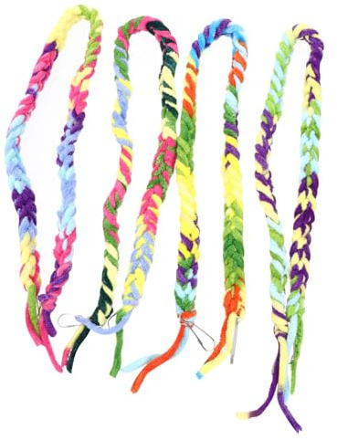 Cabilock 4pcs Colorful Cotton Rope Bird Climbing Swing Hamster Suspension Bridge Cage Hanging Play Gym for Small Birds and Rodents Random Color