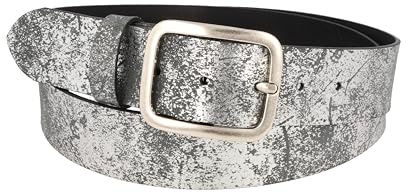 MGM Damen Gürtel Soft Glam, Gr. 90 cm, Silber (Titan 1)