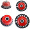 tintoke 4 tlg Drahtbürste Set, Topfbürste, Winkelschleifer Drahtbürste, Drahtrad, Kegelbürste, Schleifbürsten, Ø 65 mm, Ø 75 mm, Ø 100 mm, Ø 125 mm, Kohlenstoffstahl, Draht, 4 Stück