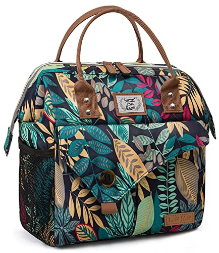 Lekesky Borsa termica per pasti, da donna, 11 l, per pranzo, borsa termica morbida, per ufficio, lavoro picnic, consegna - giungla