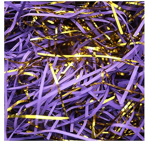 Egurs Shredded Paper for Gift Box 500 g Mixed Colour Filling Material Gift Filling Paper Chips Packaging Material for Baskets Gift Box DIY Party Hamper Filling Decoration Purple