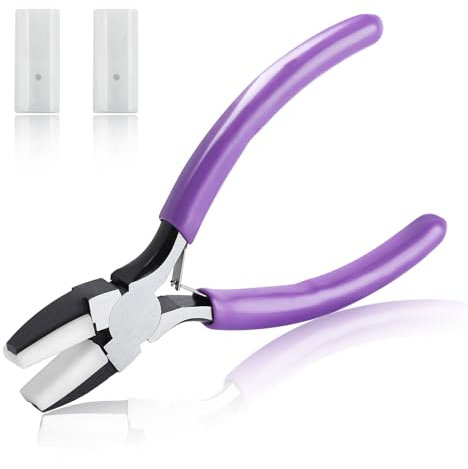 SPEEDWOX Pinze piatte doppie in nylon da 14 cm per la creazione di gioielli, pinze a ganascia morbida
