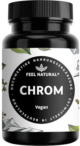 Chrom aus Chromium Picolinate – 365 Stück Jahresvorrat - hochdosierte 200 mcg Chrom Tabletten – vegan – in Deutschland entwickelt & laborgeprüft