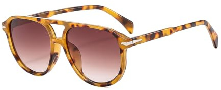 YAMEIZE Stile Retrò Pilota Doppio Ponte - Occhiali da Sole per le Donna Uomo Classic 70 Occhiali da Sole Rotondi Elegante di Guida