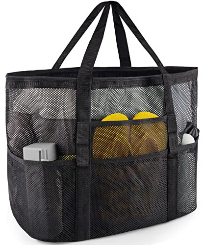 Netz-Strandtasche – Große Tragetasche für Familien, Strandtasche für Spielzeug und Urlaubsutensilien