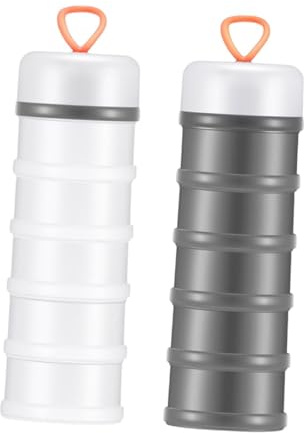 perfk 2 recipientes de proteínas, dispensadores de proteínas, contenedores portátiles Multiusos para almacenar Alimentos, 5 apilables para Viajes,
