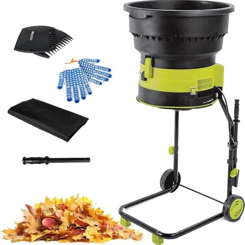 2500W Electric Leaf Mulcher/Shredder, Garden Compost Shredder, 8000RPM Electric Chipper with Wheels and Storage Bag, 54cm Wide Hopper for Yard Cleanup, Garden Leaves Powercord×40m