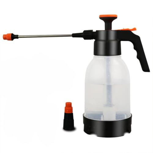 Hemobllo Manuelle Drucksprühflasche 1,2l Kunststoff Blumensprüher mit Verlängerungsrohr für Gartenbewässerung
