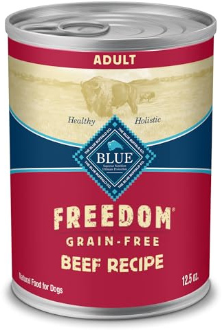 Blue Buffalo Freedom Grain-Free Wet Dog Food, Free of Glutens & Artificial Preservatives, Made with Natural Ingredients, Beef Recipe, 12.5-oz. Cans (12 Count)