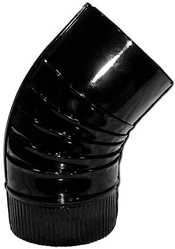Codo Estufa Color Negro Vitrificado de 150 mm. 45°.