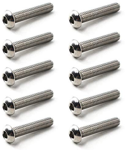 M10 x 20 Halbrundschrauben, Innensechskant, 304 Edelstahl, Zylinderkopfschrauben (10 Stück)