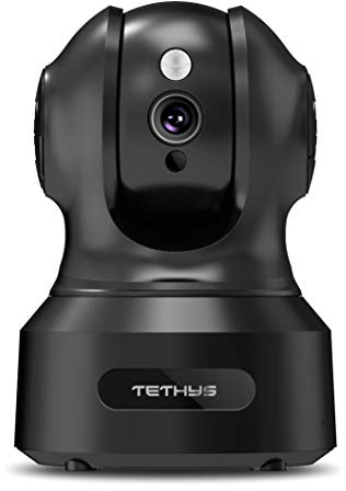 TETHYS Wireless Security Camera 1080P Indoor [Work with Alexa] Pan/Tilt WiFi Smart IP Camera Dome Surveillance System w/Night Vision,Motion Detection,2-Way Audio,Cloud for Home,Business, Baby Monitor