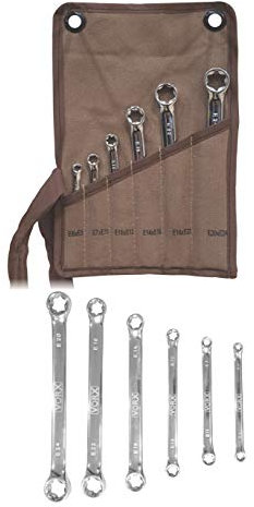 VORX TORX Spanner Set 6 Piece SPANNERS Double END E6 to E24 Drop Forged Chrome Vanadium Supplied in Heavy Canvas Storage Wallet, 1% of Sale Value is Donated to Children's Hospital Sheffield