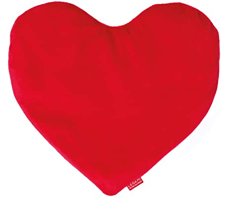 Legami - Cuscino Termico con Semi di Lino, Warm Cuddles, 29x26,5 cm, in Semi di Lino, Fiori di Lavanda Essiccati, Poliestere e Cotone, Variante Heart, Dona Relax