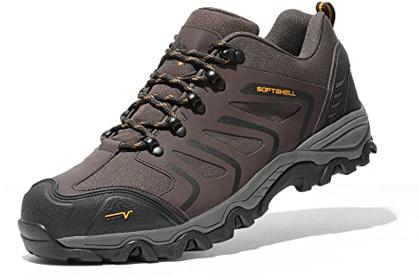 NORTIV 8 Scarpe da Escursionismo Uomo Trekking Arrampicata Sportive All'aperto Impermeabili Traspiranti Sneakers,Size 43,Marrone/Nero/Marrone Chiaro,160448_Low-E